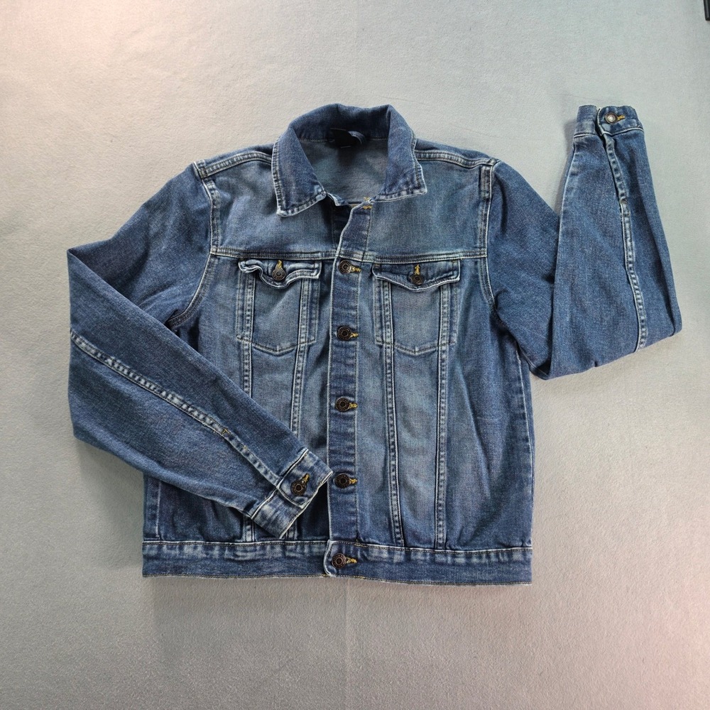 H&M &Denim Girls Youth 14Y+ Denim Trucker Jacket Blue Medium Wash Stretch